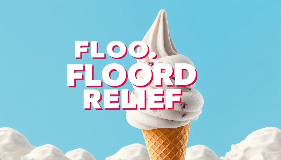 Texas flood relief initiatives promotion poster for local event.