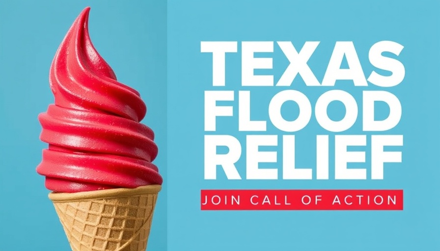 Promotional poster for Texas flood relief charity event.