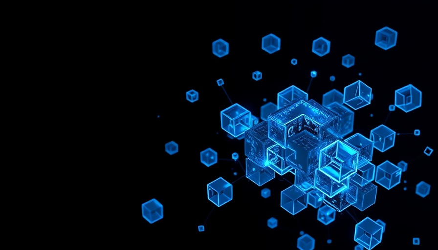 Futuristic blue digital cubes representing the future of business.