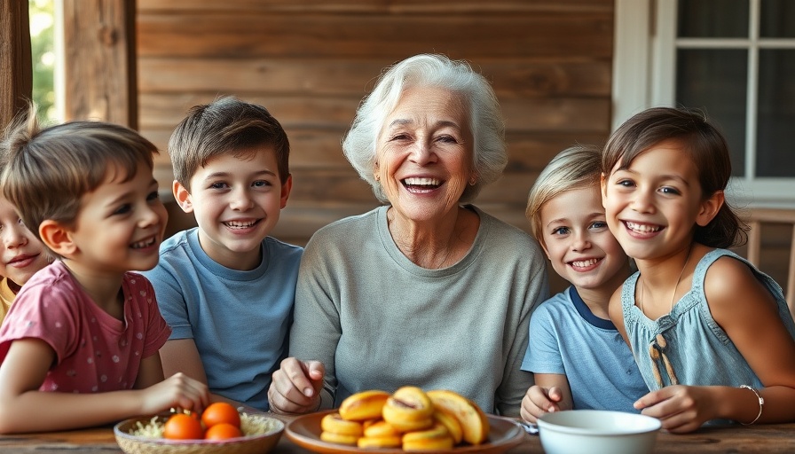 Family enjoying time on rustic porch, restaurant community connections theme.
