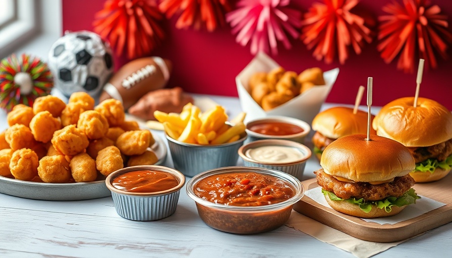Appetizing game day food setup with sliders and fries, highlighting restaurant industry news.