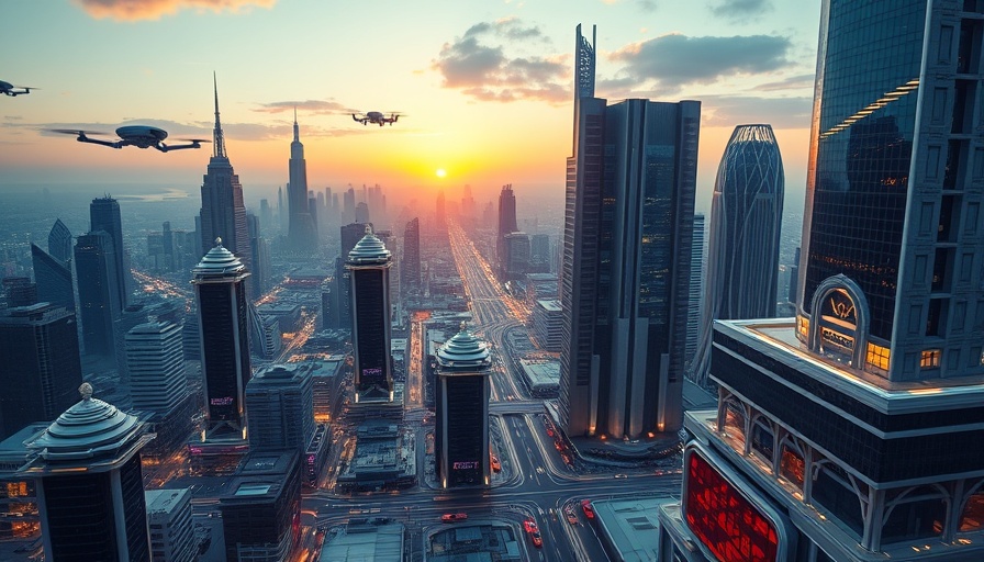 Futuristic cityscape illustrating the future of business