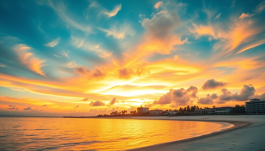 Stunning Florida beach sunset, a tourist spot worth visiting.