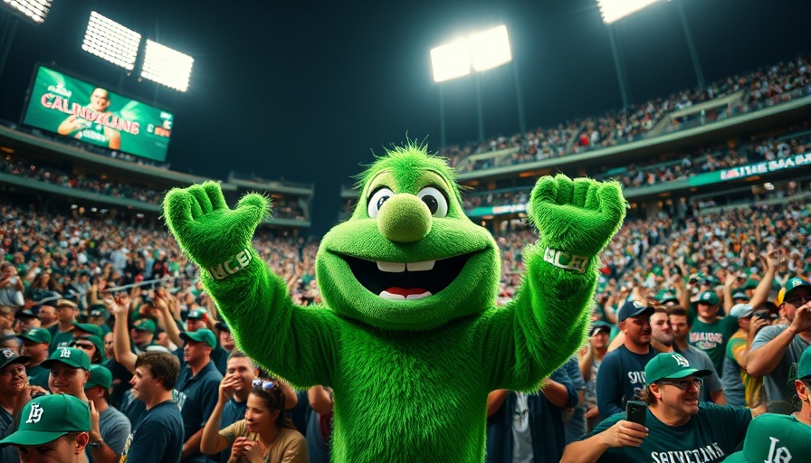 Enthusiastic baseball crowd with mascot represents community engagement in future of business.