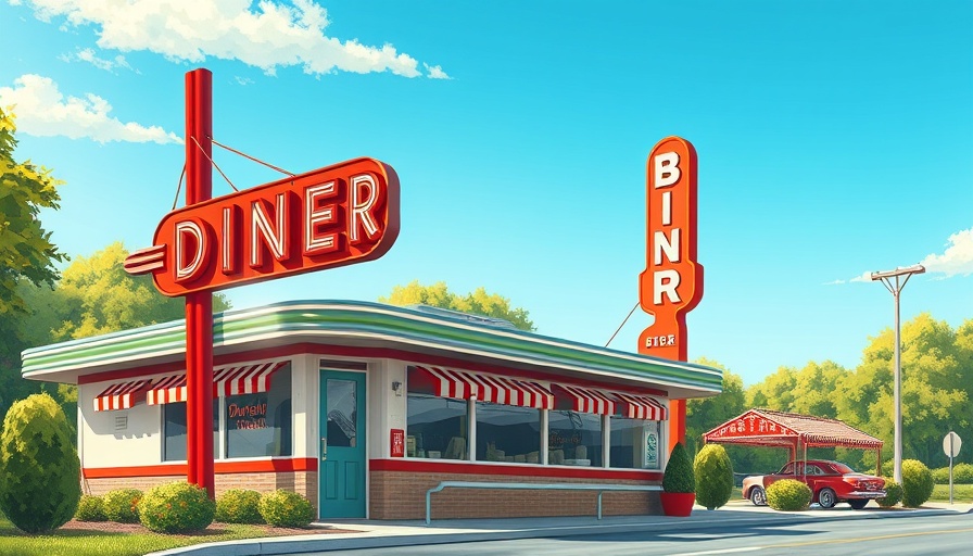 Retro diner illustration highlighting latest restaurant news.