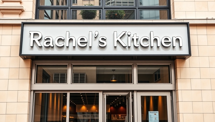 Modern storefront of Rachel's Kitchen, restaurant industry news