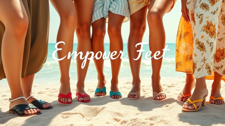 Diverse women showcase vibrant, healthy feet in sandals, promoting women's foot care.