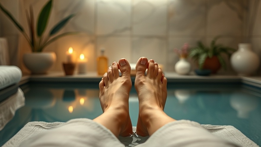 Relaxing spa scene showcasing pain management for feet with soothing foot care.