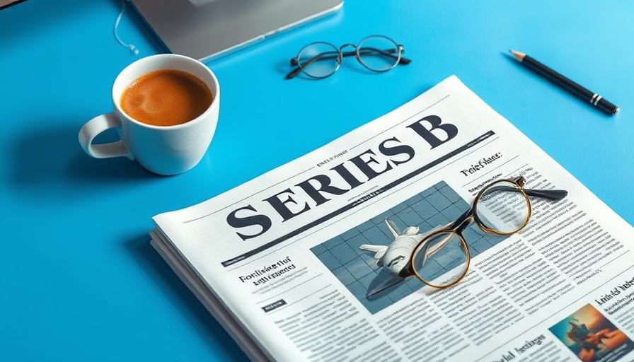 Newspaper headline 'Series B' next to glasses and coffee.