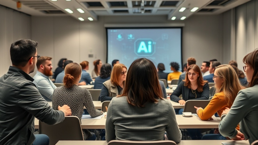 AI training for teachers in a modern conference room setting.