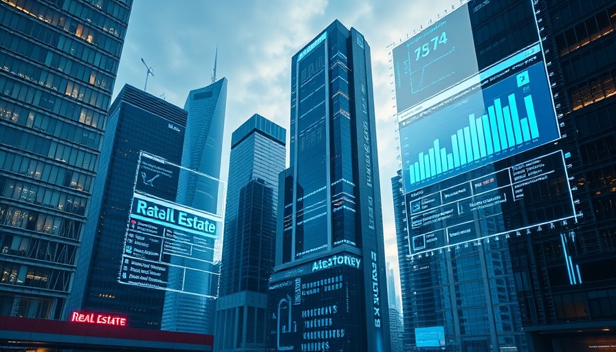 Futuristic cityscape illustrating AI technology in real estate.