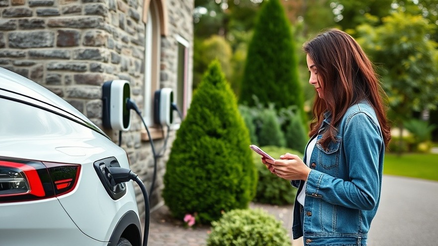 Young woman at EV charging solutions station, enhancing eco-friendly hospitality.