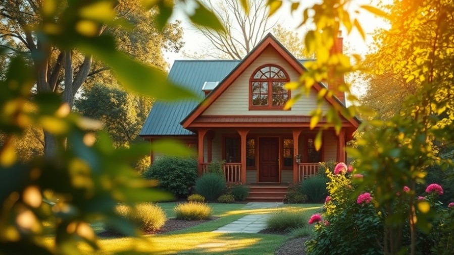 Eco-friendly gardening home in a lush garden with vibrant colors and soft sunlight.