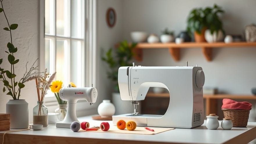 Minimalist eco-friendly sewing room showcasing sustainable packaging and circular economy.
