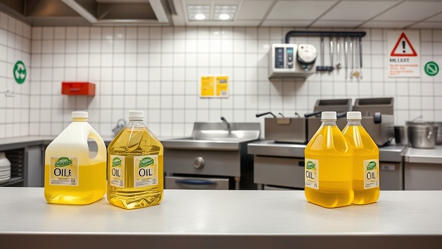 Clean commercial kitchen showcasing cooking oil recycling for eco-friendly disposal.