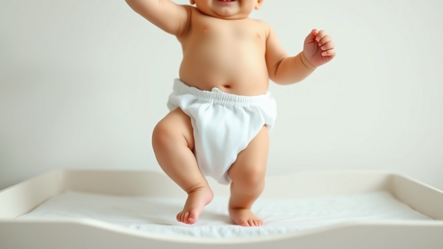 Close-up of a baby in eco-friendly diapers, joyfully playing with feet.