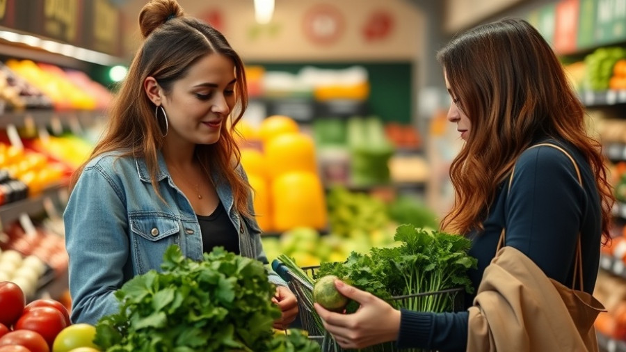 Women shopping for vegetables in South Florida grocery store.