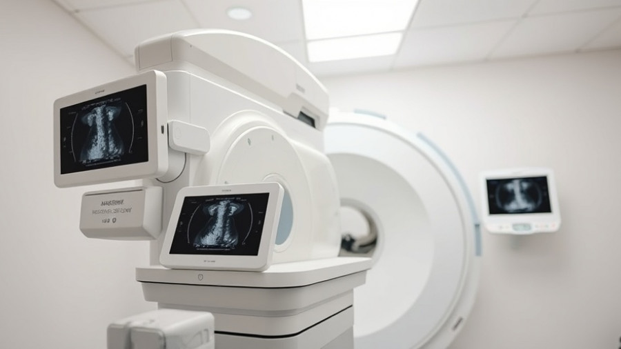 Mammogram machine in a Miami clinic offering free screenings.