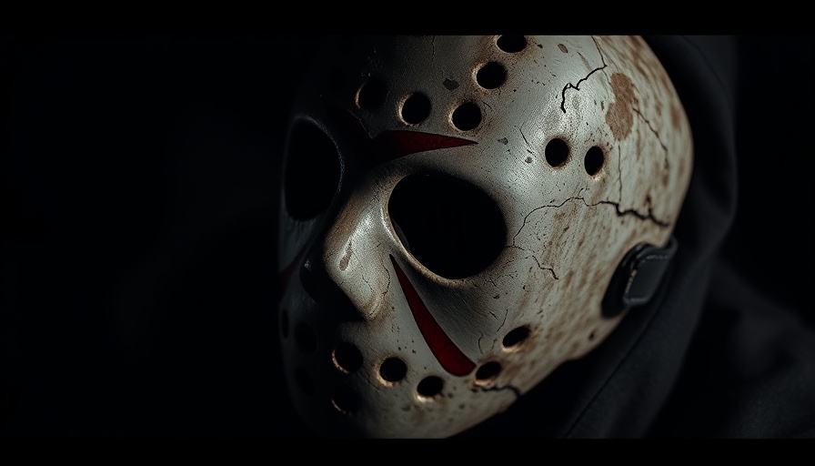 Jason Universe haunted house poster with eerie mask.
