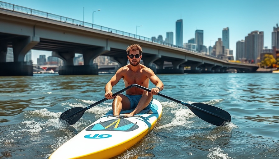 Cystic fibrosis fundraising paddleboard journey on a vibrant river