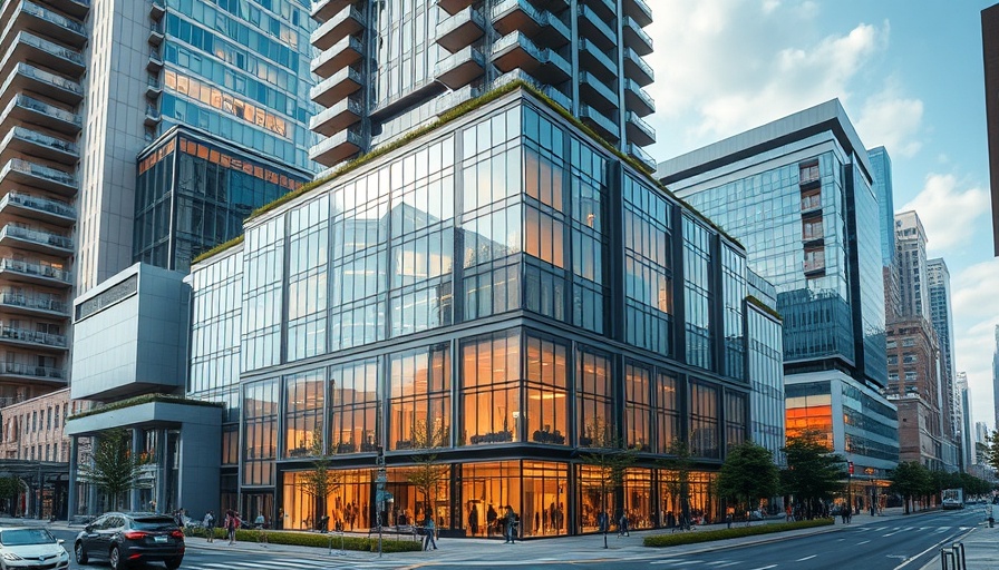 Contemporary Hallandale Beach mixed-use condo project with glass exterior.