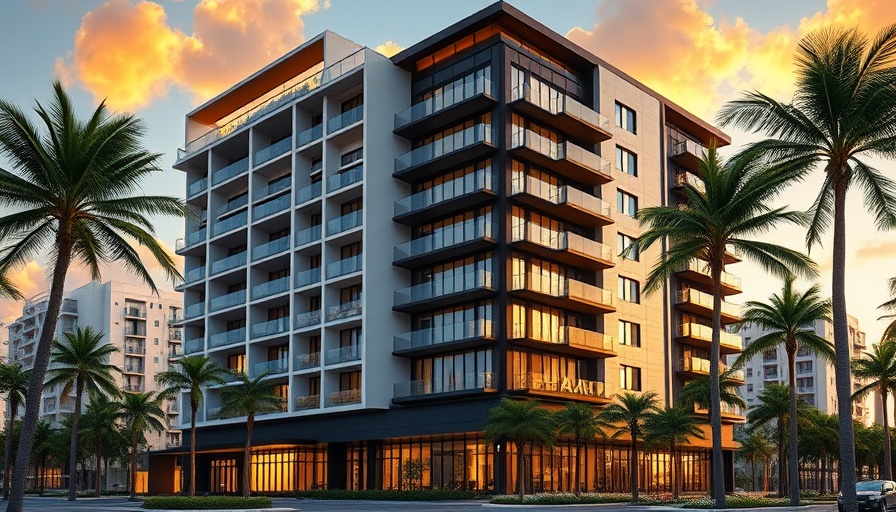 Modern Miami Design District apartment development with stylish architecture.