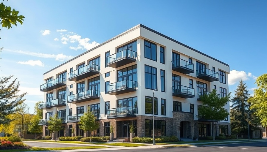 Modern multifamily housing on former church site with elegant design.