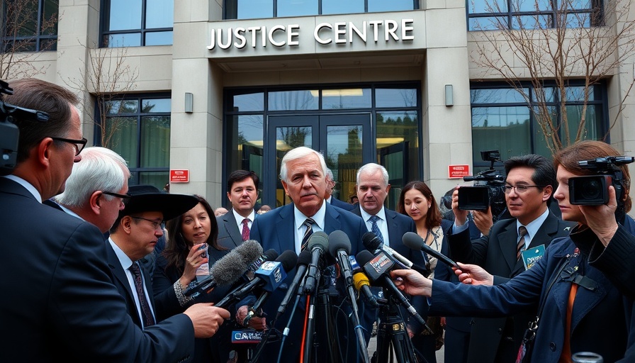 Fox News Dominion settlement press conference outside justice center.