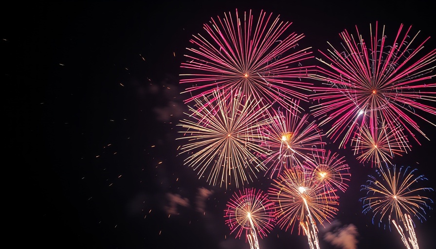 Vibrant fireworks display lighting the night, South Florida Fourth of July celebrations.