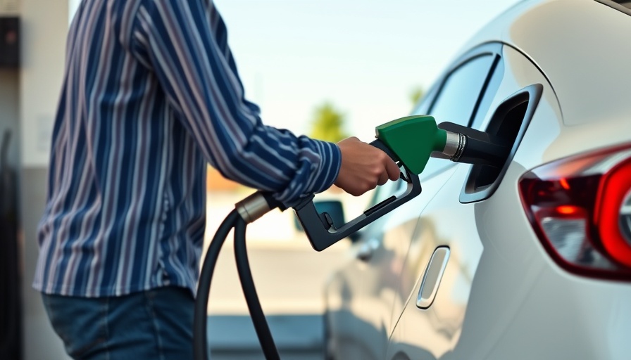 Person refuels car in Florida as gas prices hit low.