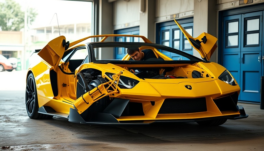 Building a Lamborghini replica from an intricate yellow frame.