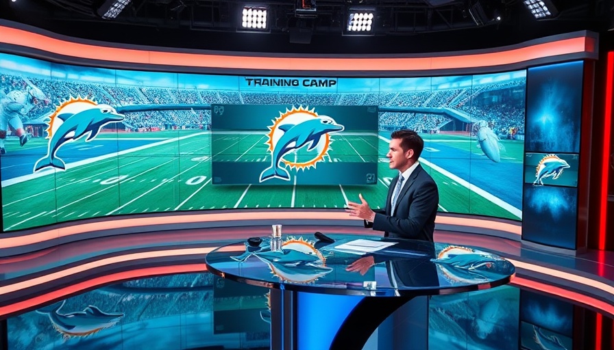 Dolphins Training Camp news segment with anchor in studio.