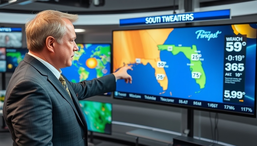 South Florida forecaster highlights high weekend temperatures on map.