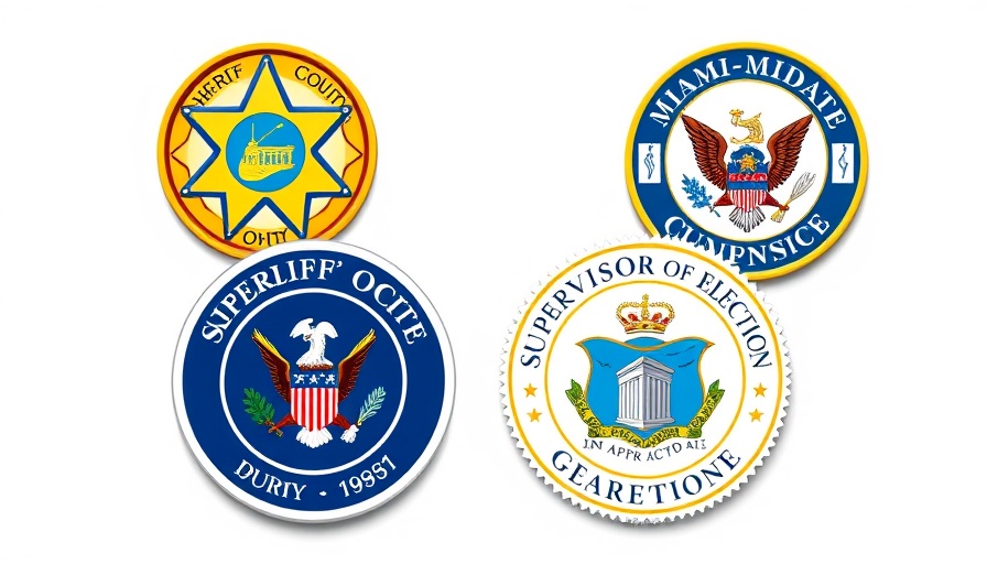 Miami-Dade County department seals illustrating budget crisis context.