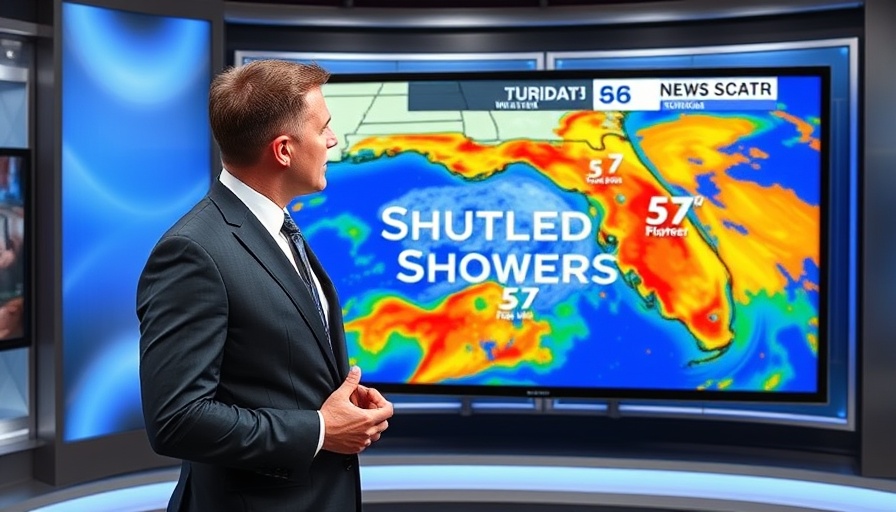 Weather report showing scattered showers in South Florida on Labor Day.