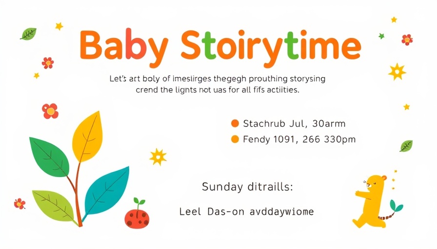 Once Upon a Pine Storytime event poster with colorful design.