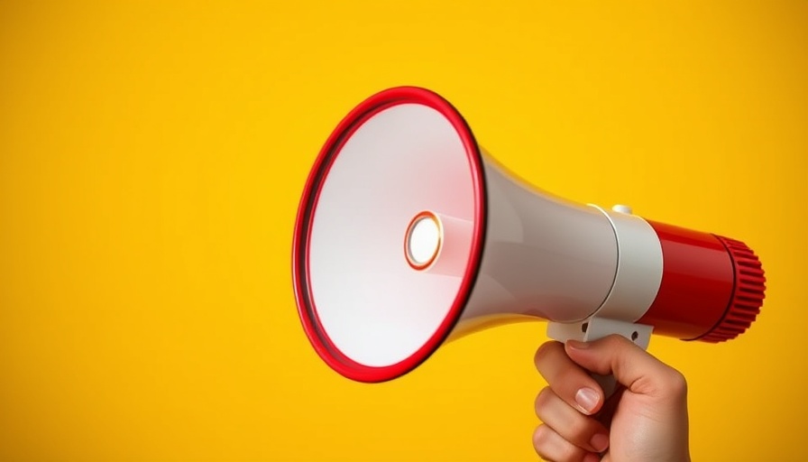 Subscribe to our newsletter with a megaphone on yellow background.