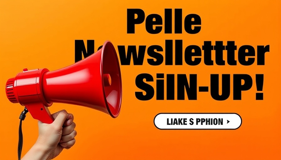 Promotional image for newsletter subscription with megaphone.