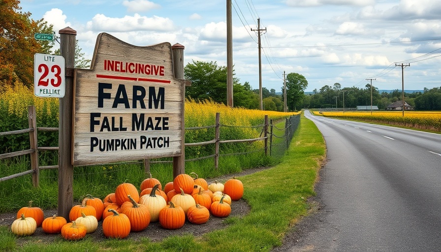 Corn Maze and Pumpkin Patch activities sign announces fall 2025.