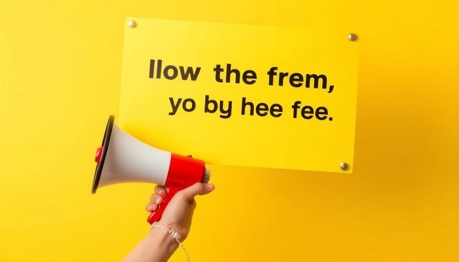 Bright yellow banner with megaphone for newsletter.