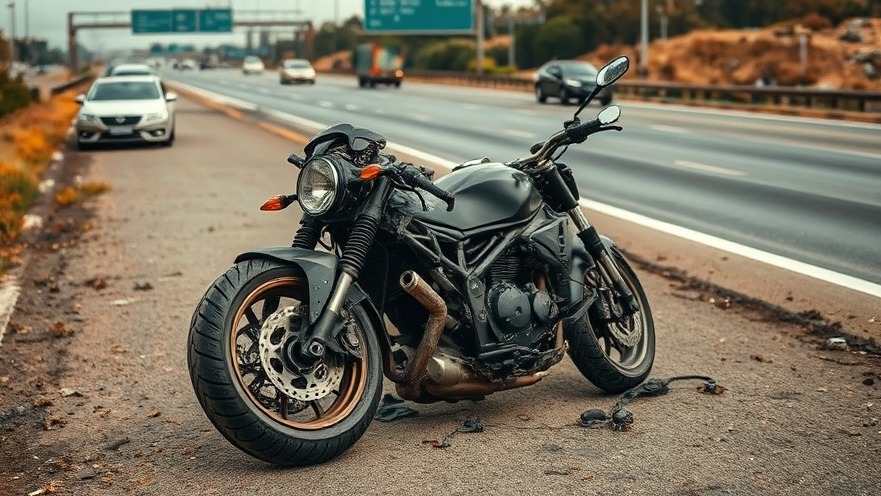 Motorcycle accident aftermath highlighting road safety improvements and community advocacy.