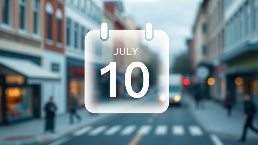 Minimalist July 10th calendar icon symbolizing community engagement in local governance.