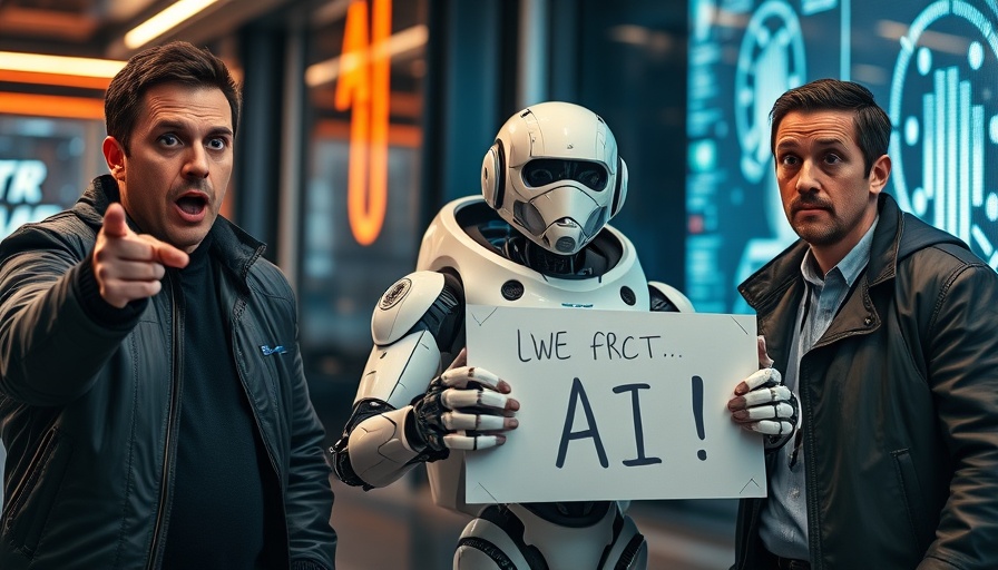Grok 4 AI advancements with surprised men beside robot.