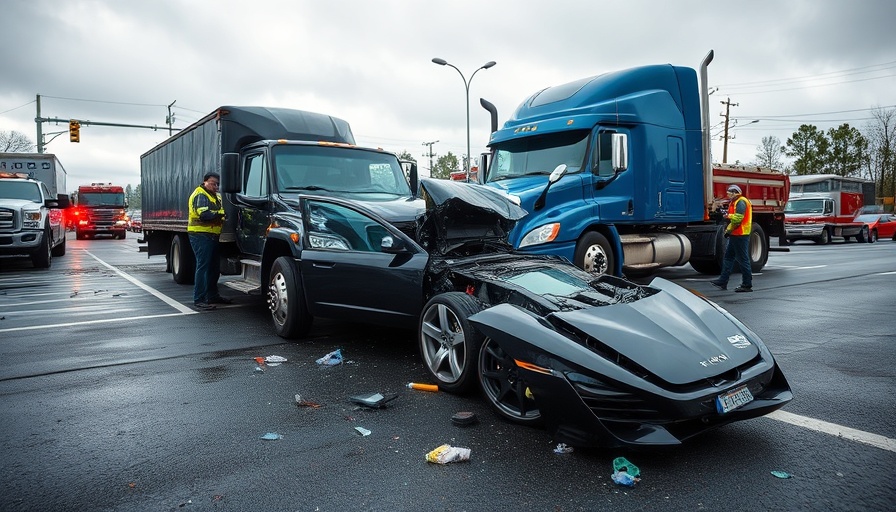 Southern Pines intersection accident with damaged vehicles and responders.