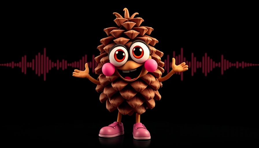 Community Connection Moore County NC cartoon pinecone character dancing