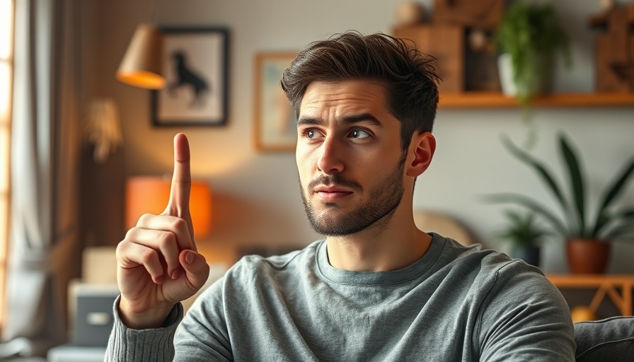 AI's Role in Creativity: Man in green hoodie gestures thoughtfully indoors.