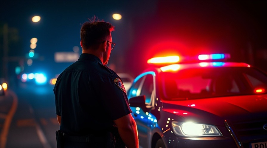 Police officer at a traffic stop highlighting Southern Pines drug issues.