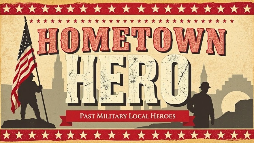 Vintage poster honoring military heroes in Aberdeen NC, celebrating community spirit.