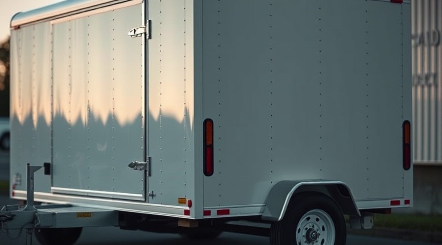 Detailed close-up of an enclosed utility trailer, supporting Aberdeen police in community safety.