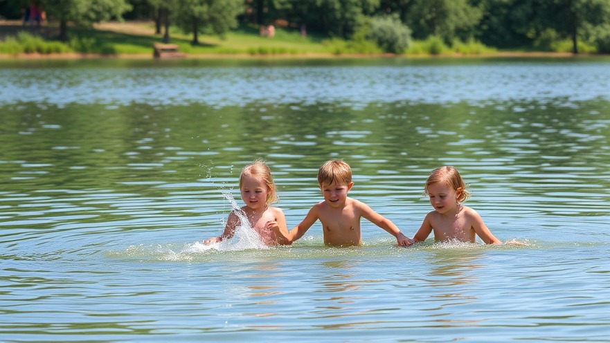 Children enjoying summer at a lake, highlighting water safety tips.